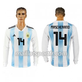 Maillot de Foot Argentine Mascherano 14 Domicile Coupe du monde 2018 ML